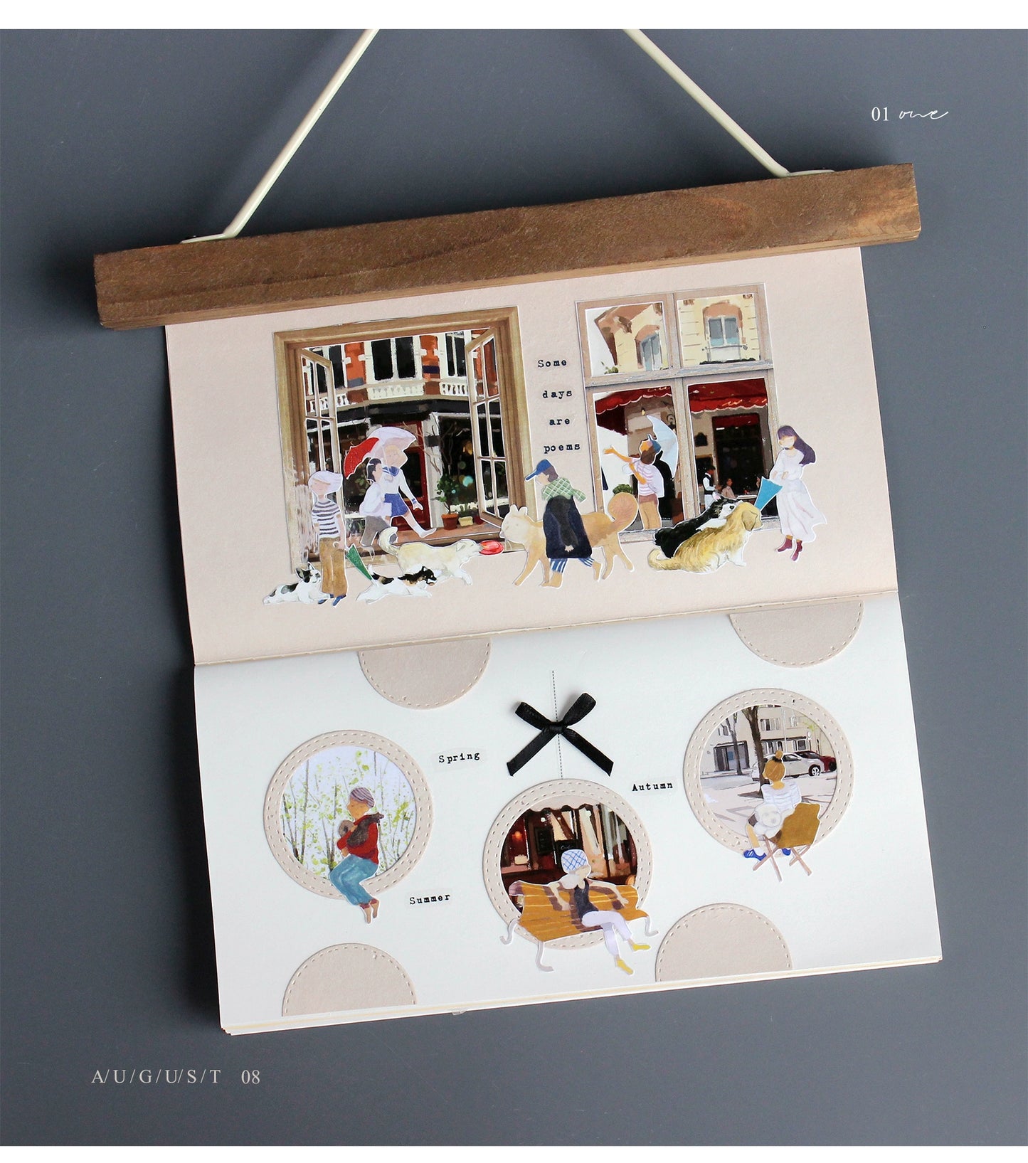 Moodtape【Walking and Drinking Coffee】Original Cute Character Washi Tape Street View Coffee Stickers