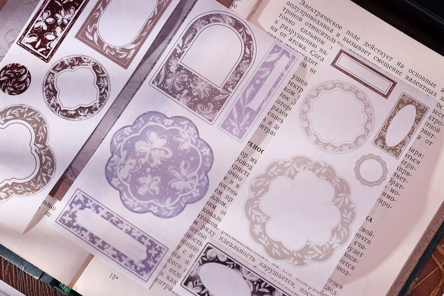 XiaoBaiJia【Flower Frame】Light Retro Orginal Design Washi Pet Tape Landscape Stickers