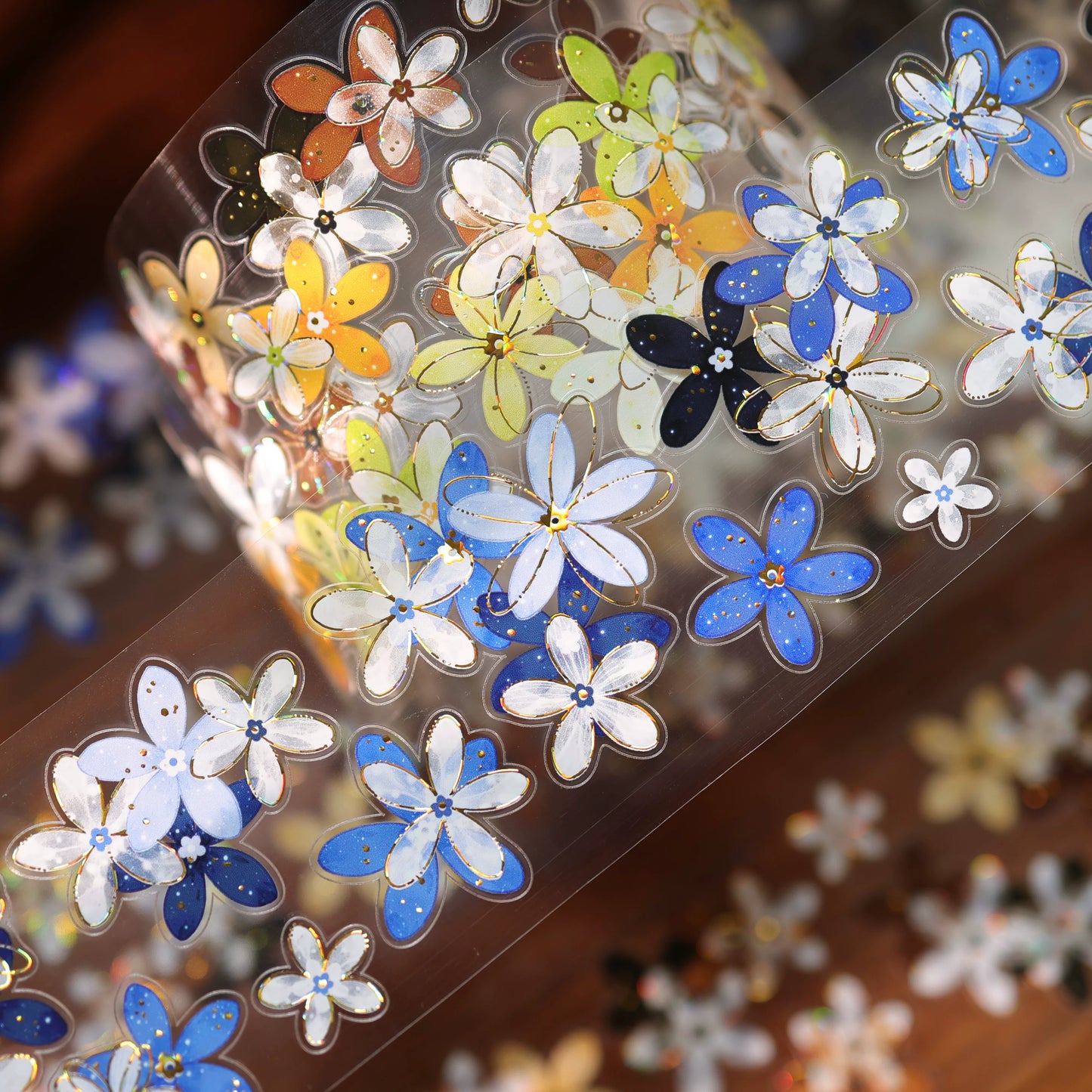 YiEr Vol17【Flowers on the Path】Kiss-cut Light Retro Floral Washi Tape and PET Stickers