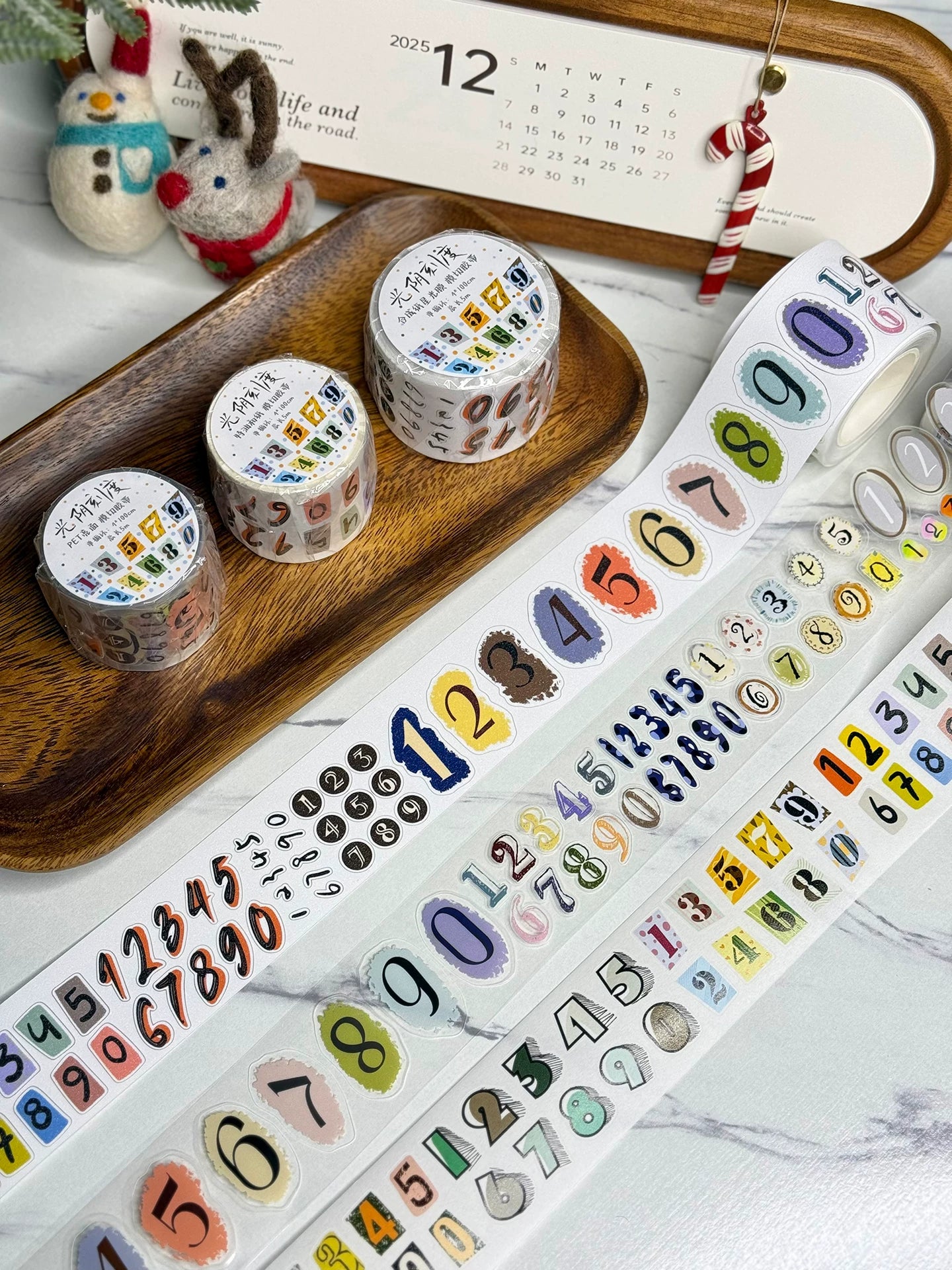 Wait Studio【Time Scale】 Pre-cut Light Retro Text Washi/PET Tape