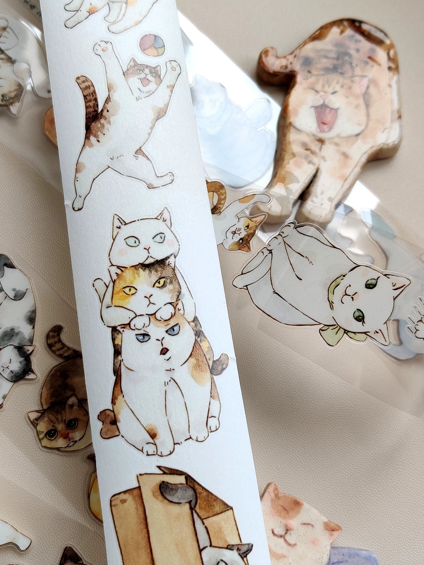 Xiangxiang Vol5【Meow】Light Retro Animal Orginal Design Washi Pet Tape Landscaping Stickers