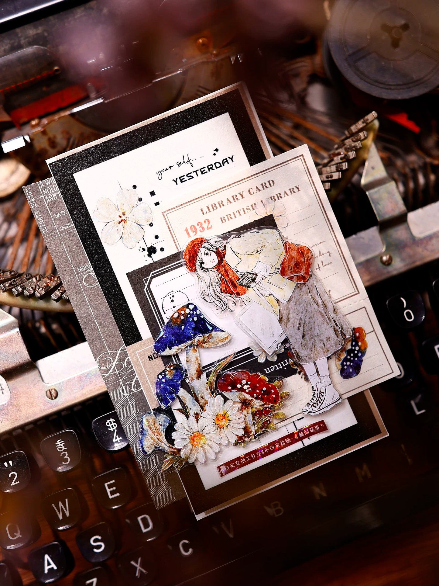 XiaoBaiJia Salt Series【Maiden Among the Flowers】Pre-cut Orginal Design Washi/Pet Tape Light Retro Stickers