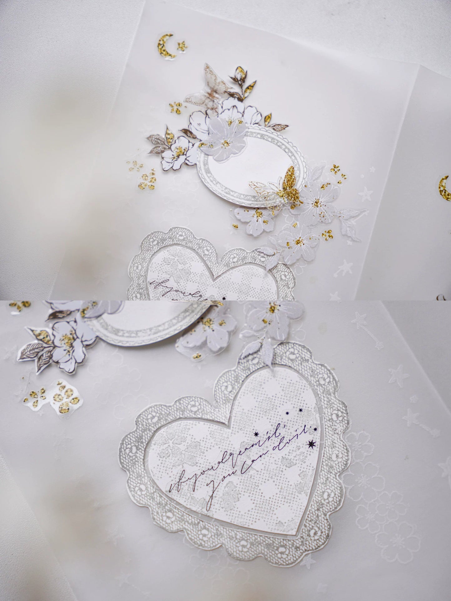 Yuanzi-Jennyuanzi【Epistle】Pre-cut English Text Hot Silver Washi PET Tape