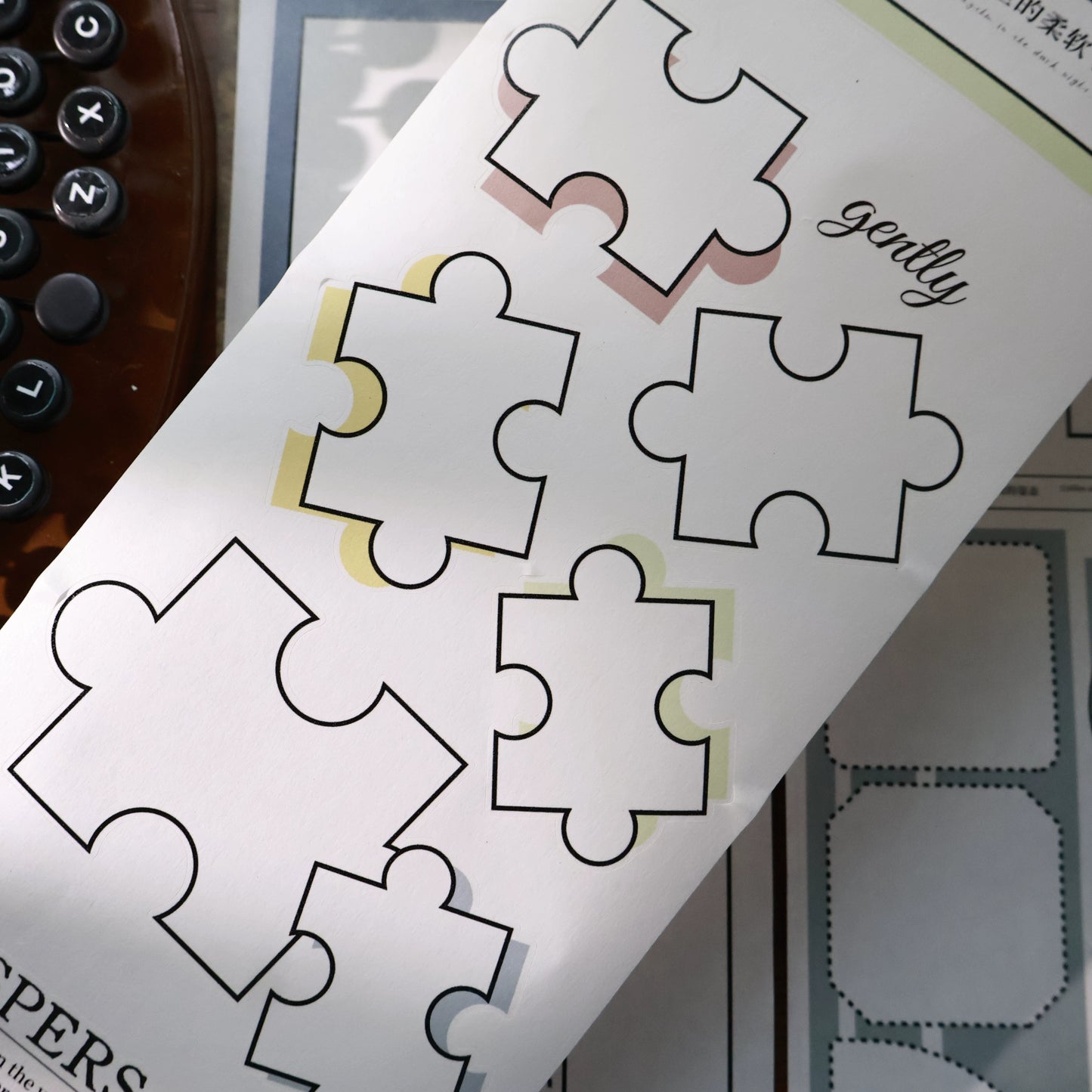 YiEr Vol15【Colorful Border】Orginal Design Pre-cut Washi/Pet Border Tape Light Retro Landscaping Stickers