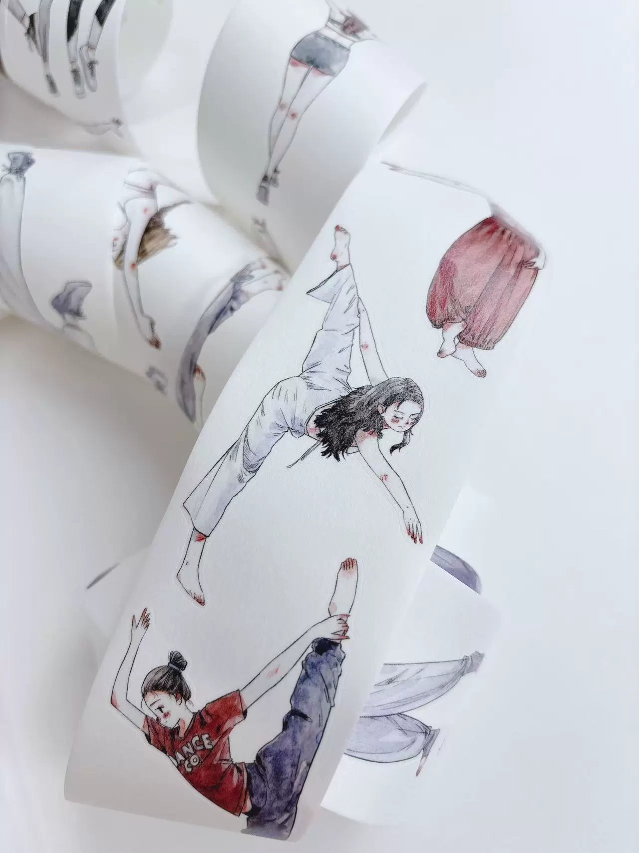 Kaixiaoxun Vol10【Graceful】 Pre-Cut Long Loop Washi/Matte PET Tape for Scrapbook Supplies,Junk Journal Supplies