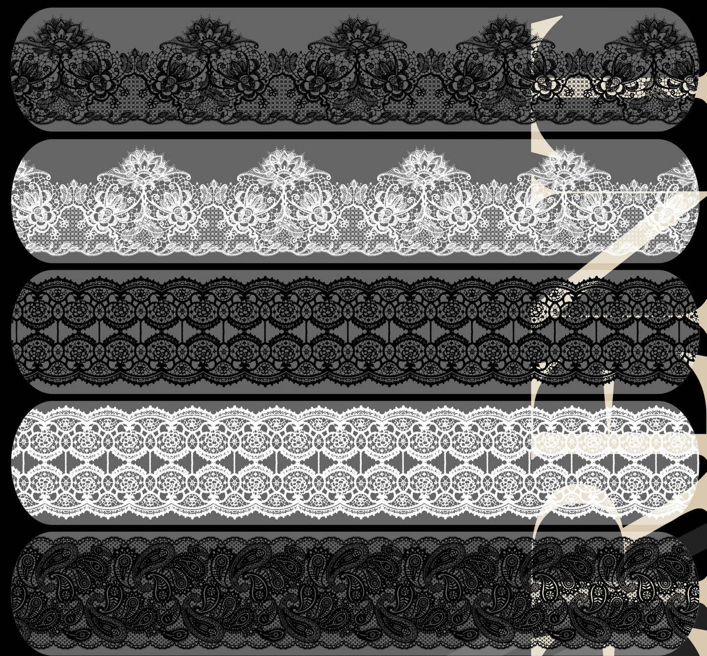 Linlanxi Vol13【Vintage Lace Trim】Original Design Retro Broken Paper Bookkeeping Washi Pet Tape