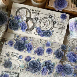 YiEr【MoYu】Orginal Design Washi/Pet Tape Light Retro Floral Stickers