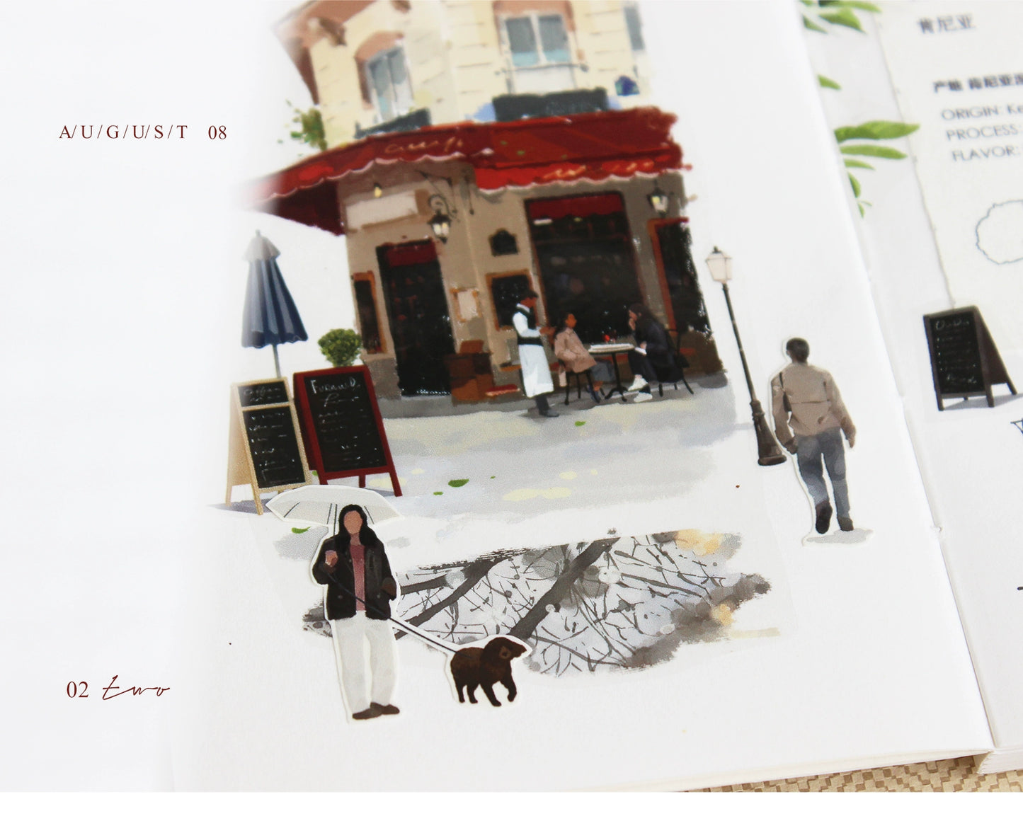 Moodtape【Walking and Drinking Coffee】Original Washi Tape Street View Coffee Stickers