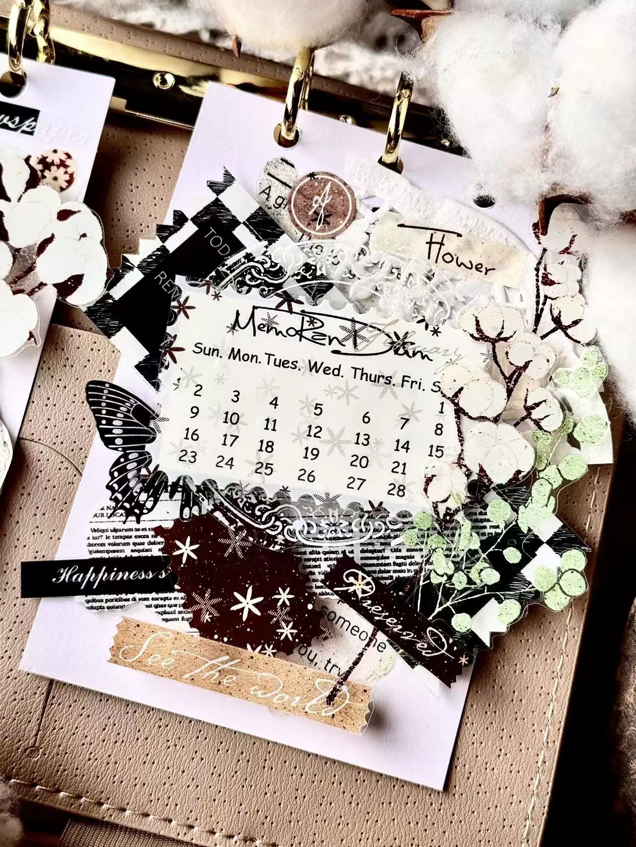 Linlanxi【Hand drawn Flower Collection】 Original New Product Light Retro Bouquet Washi/Pet Tape Long Loop Whole Roll