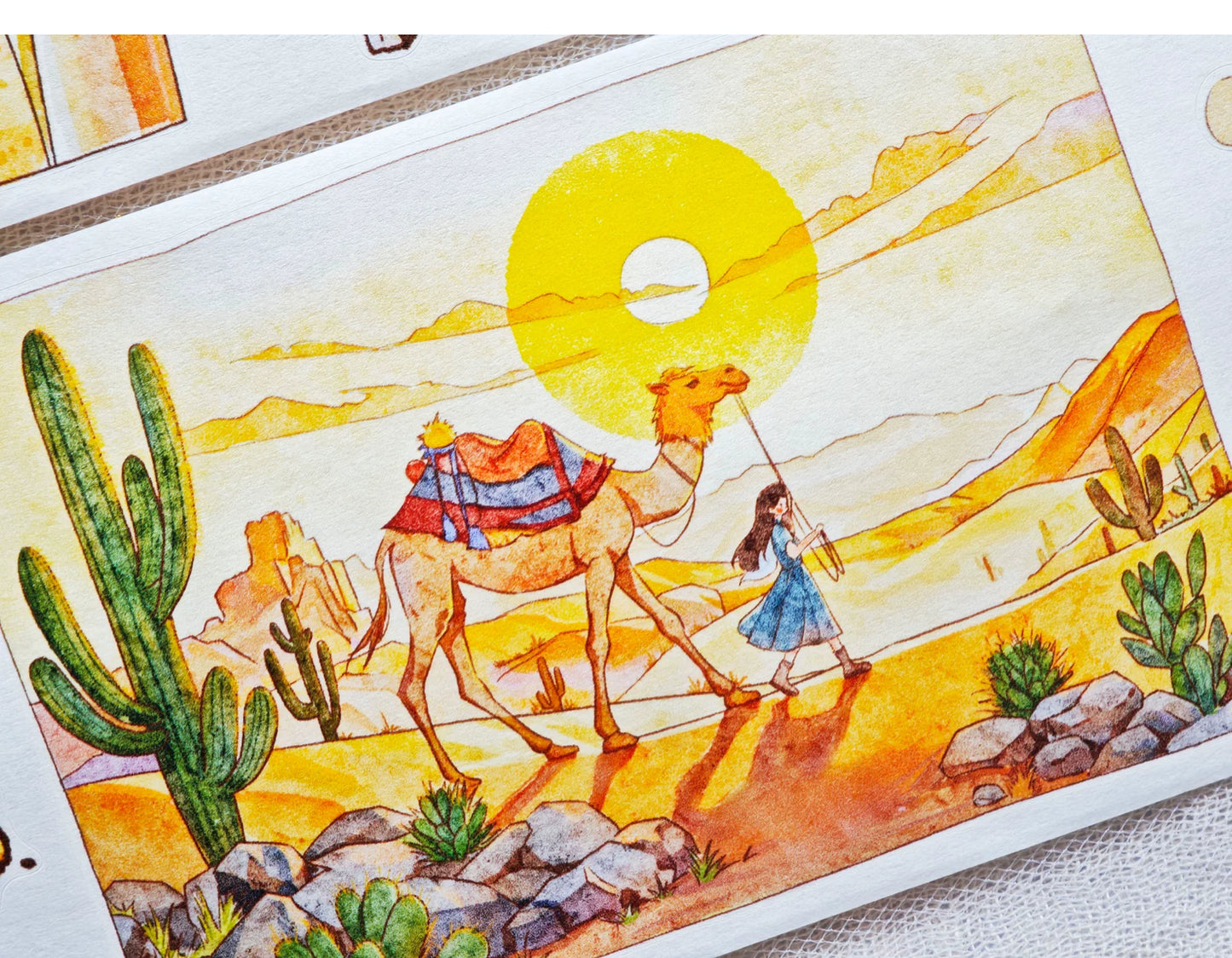 XingXing Vol8【Brave the Wind and Waves】 Pre-cut Light Retro,Outdoor Sports Mountain,Sea,Forest,Desert Scene Washi/PET Tape