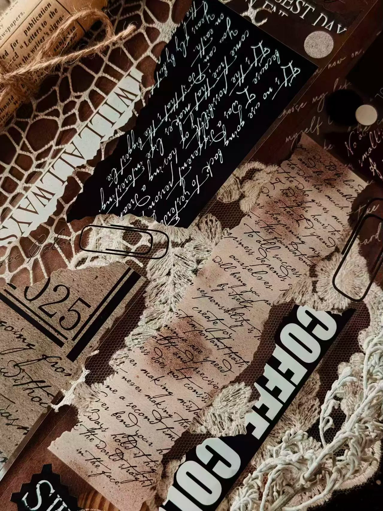 Linlanxi【Ancient Rhyme Paper Seal】Original Design Retro Broken Paper Bookkeeping Washi/Pet Tape