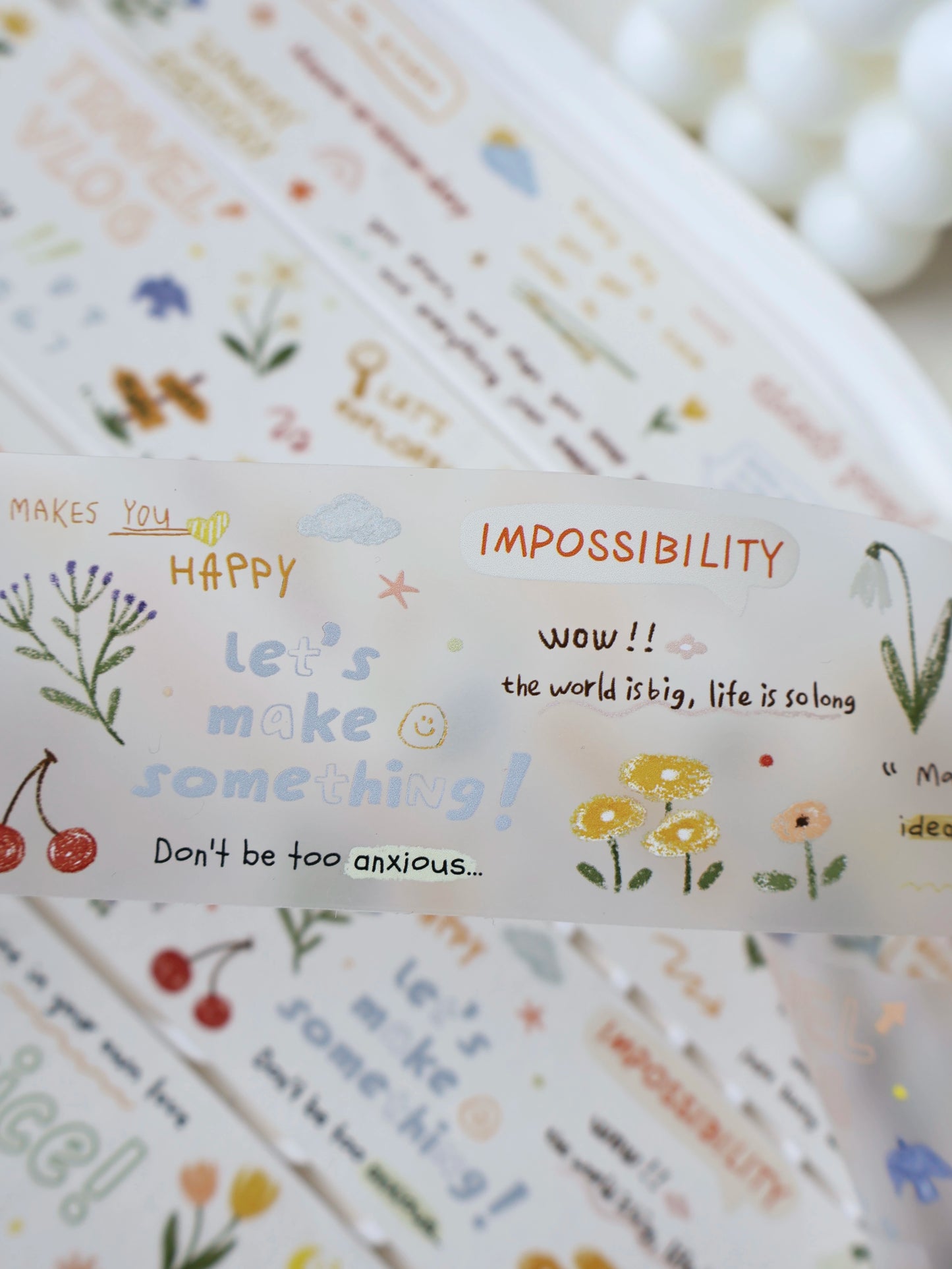 YiEr Minimalist Style Vol3【Handwritten Manuscript】Light Retro Orginal Design Washi Pet Tape Landscape Stickers
