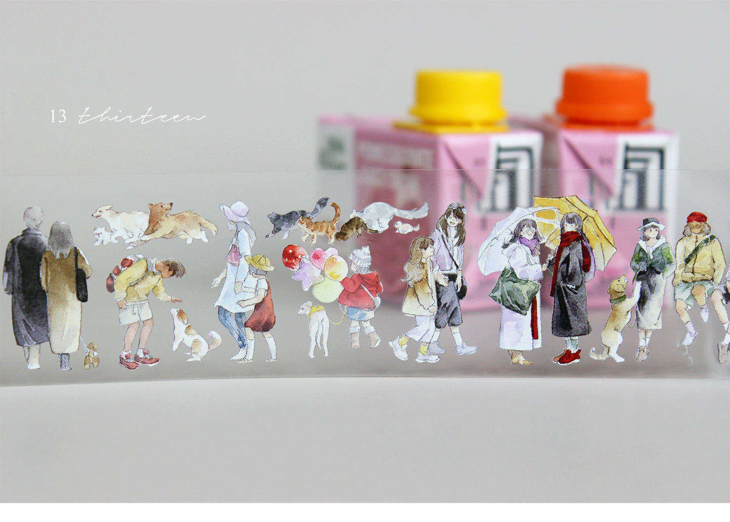 Moodtape【Passer-by&Summer Sea Street】Cute Character Original Washi Tape Stickers,for Scrapbook Supplies,Scrapbook Tape Stickers,Junk Journal Supplies