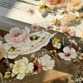 YiEr Vol13【Half Creek Moon】Orginal Design Washi/Pet Floral Tape Light Retro Landscaping Stickers