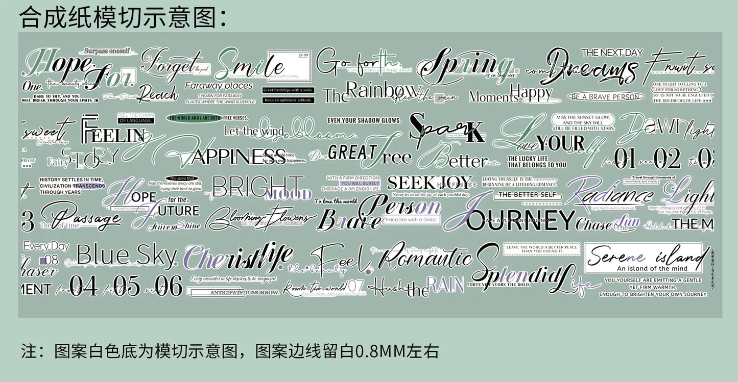 ZiYuanSu Vol15【Carry the Dream Forward】Background Scene Pre-cut Washi PET Tape