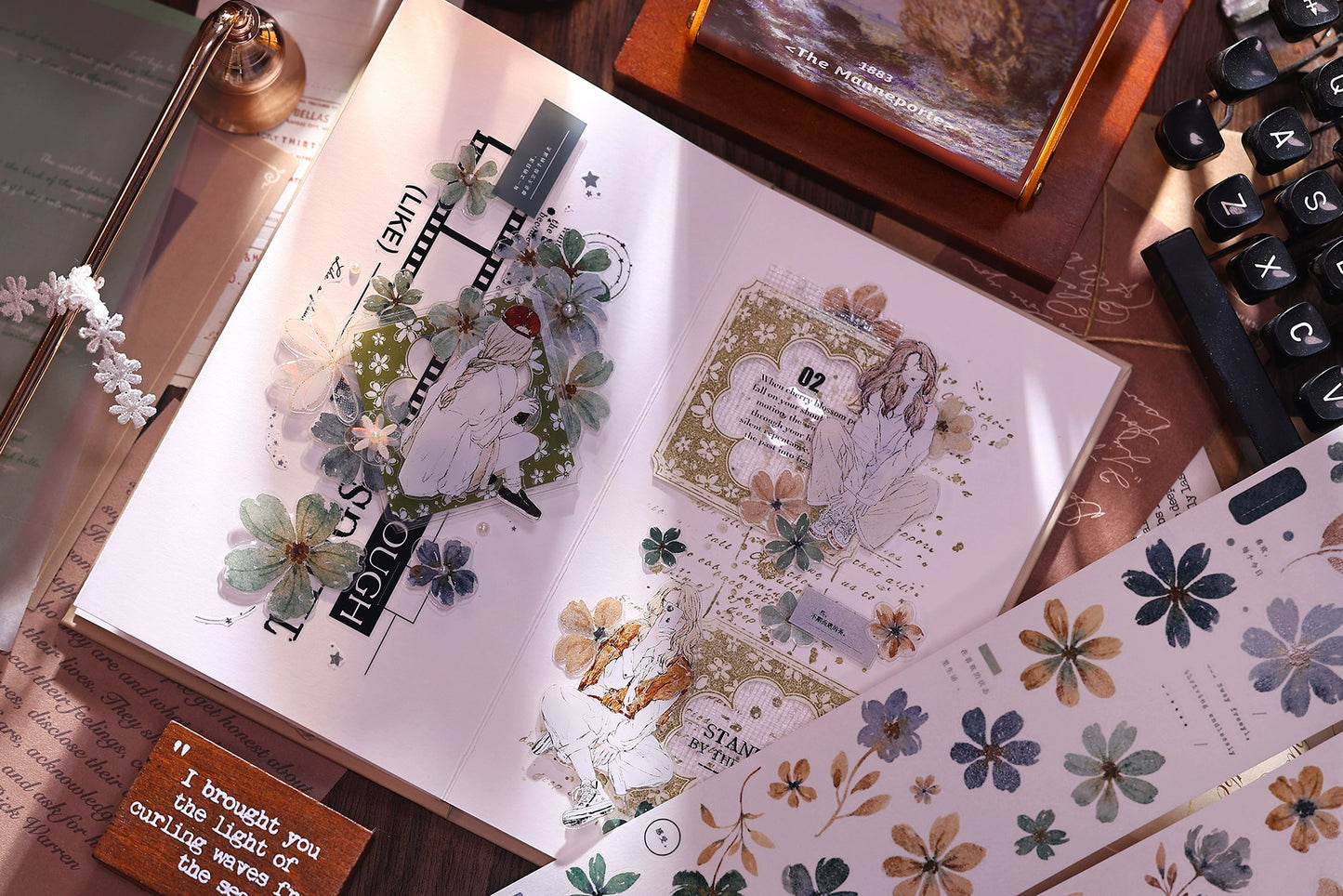 XiaoBaiJia【Green Book】Light Retro Orginal Design Washi Pet Tape Landscape Stickers