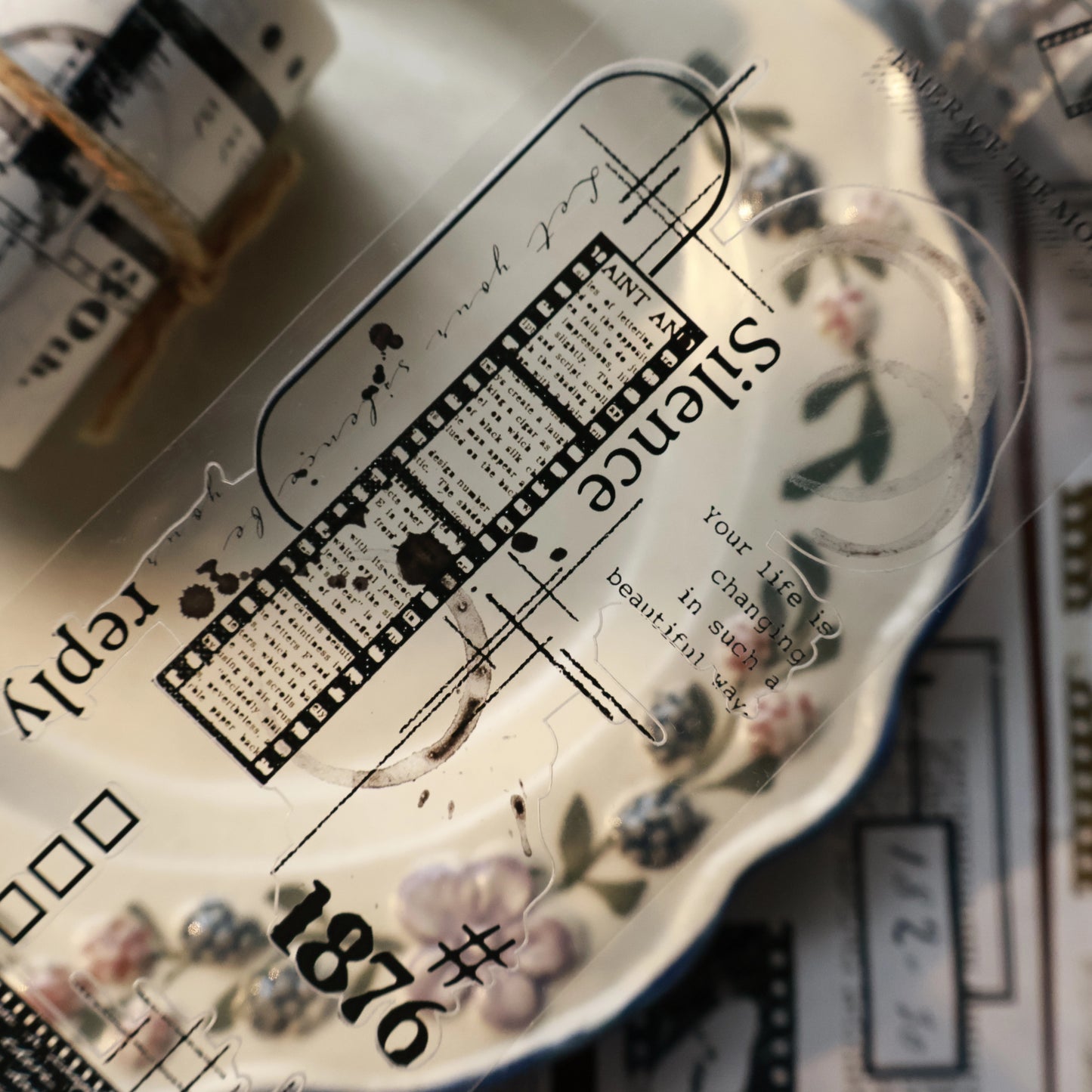 YiEr Vol15【Old Collection】Orginal Design Pre-cut Washi/Pet Floral Tape Light Retro Landscaping Stickers