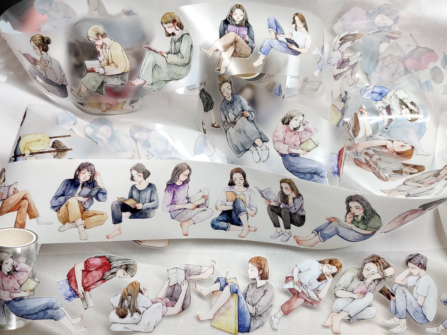 Xiangxiang Vol4 【Having Books as Companions】Light Retro Character Scenery Orginal Design Washi Pet Tape Landscaping Stickers