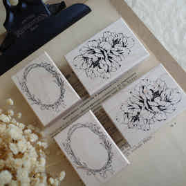 YiEr Stamp【Retro Flower Frame】Full Maple Upgraded Version Red Rubber Retro Large Flower