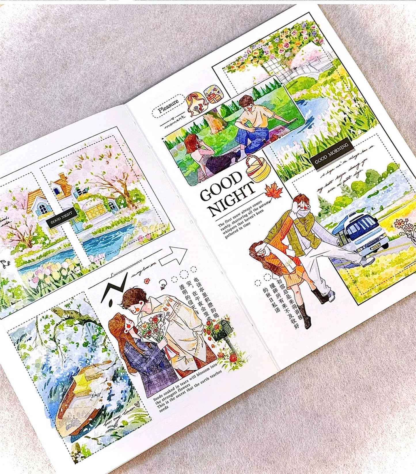 XingXing Vol12【Auf der gleichen Wellenlänge】 Vorgestanztes, salzbasiertes Pärchen-Tagebuch für Süße, Glück und Ärger für ein Leben lang Washi PET Tape
