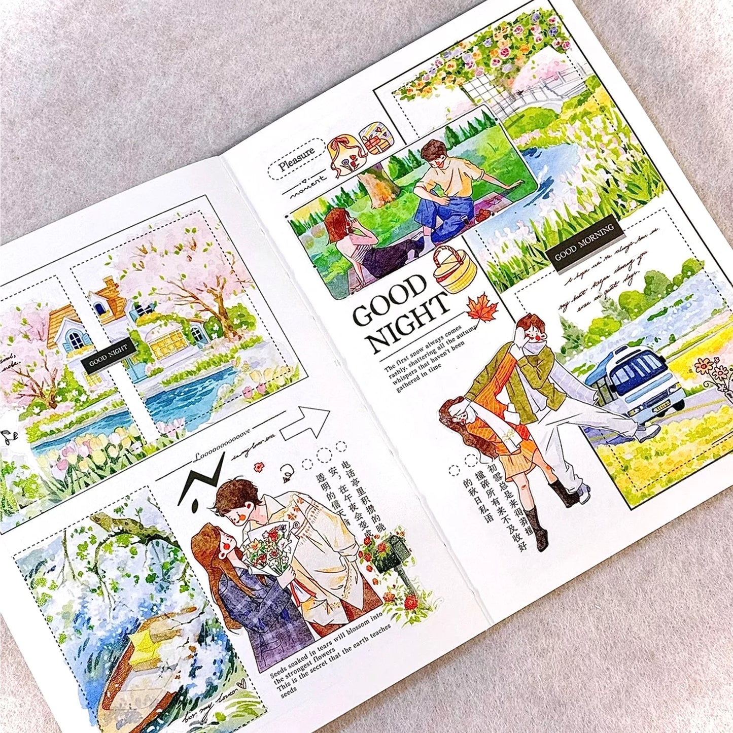 XingXing Vol12【Auf der gleichen Wellenlänge】 Vorgestanztes, salzbasiertes Pärchen-Tagebuch für Süße, Glück und Ärger für ein Leben lang Washi PET Tape