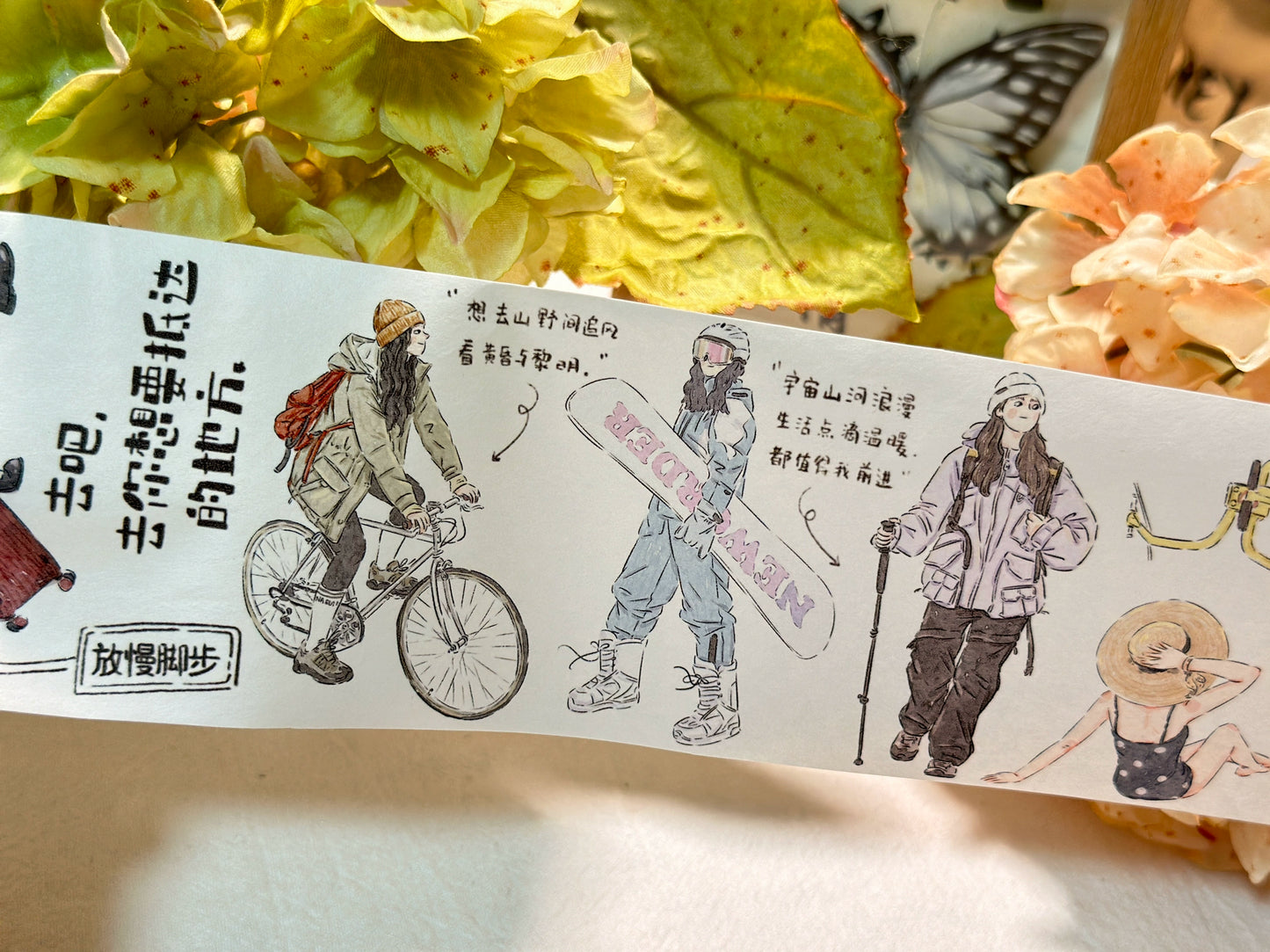 XiYue【Free Verse】Original Character Design Washi/PET Tape Stickers,for Scrapbook Supplies,Journaling,Junk Journal,Bullet Journal,Planner Stickers