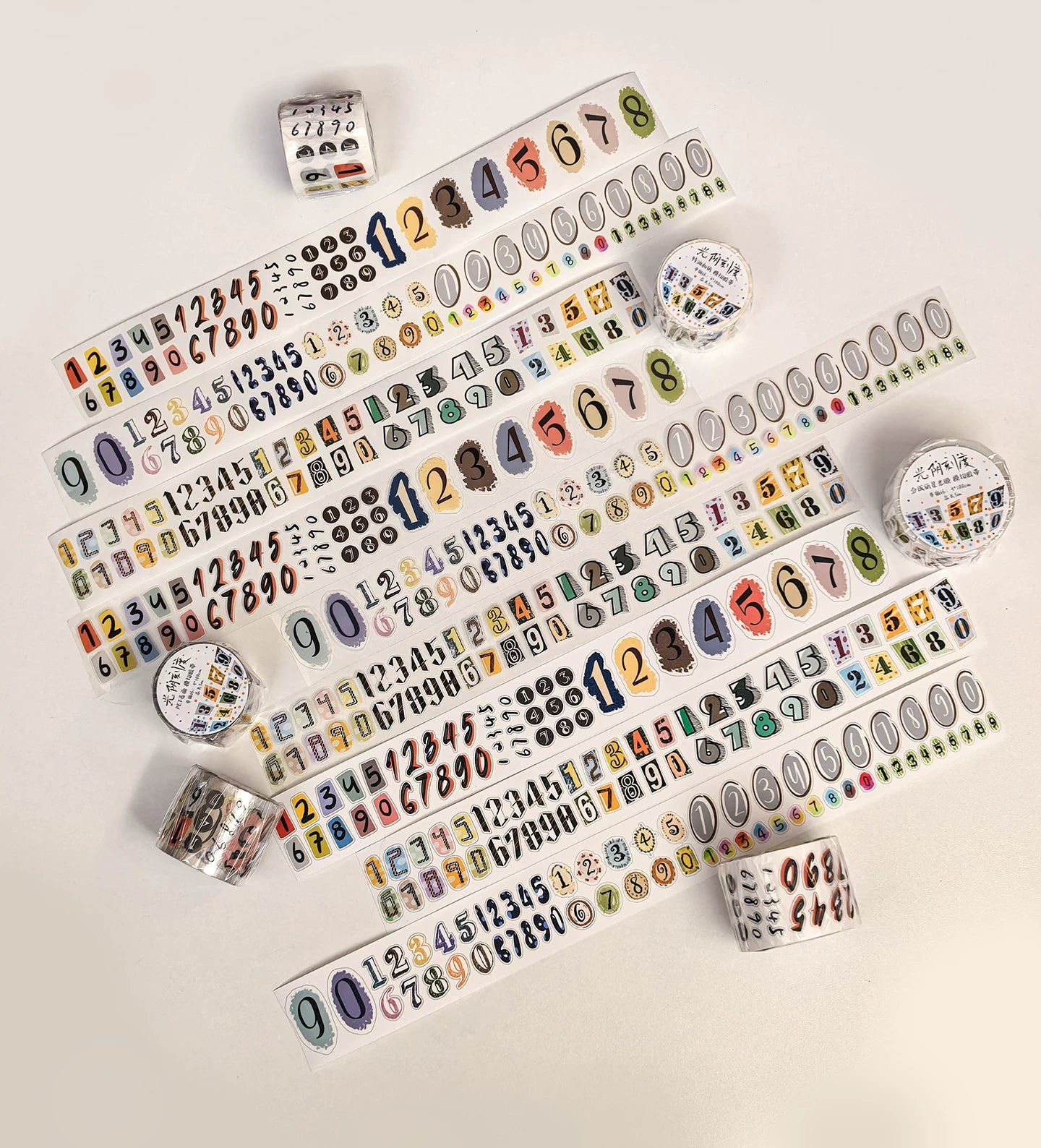 Wait Studio【Time Scale】 Pre-cut Light Retro Text Washi/PET Tape