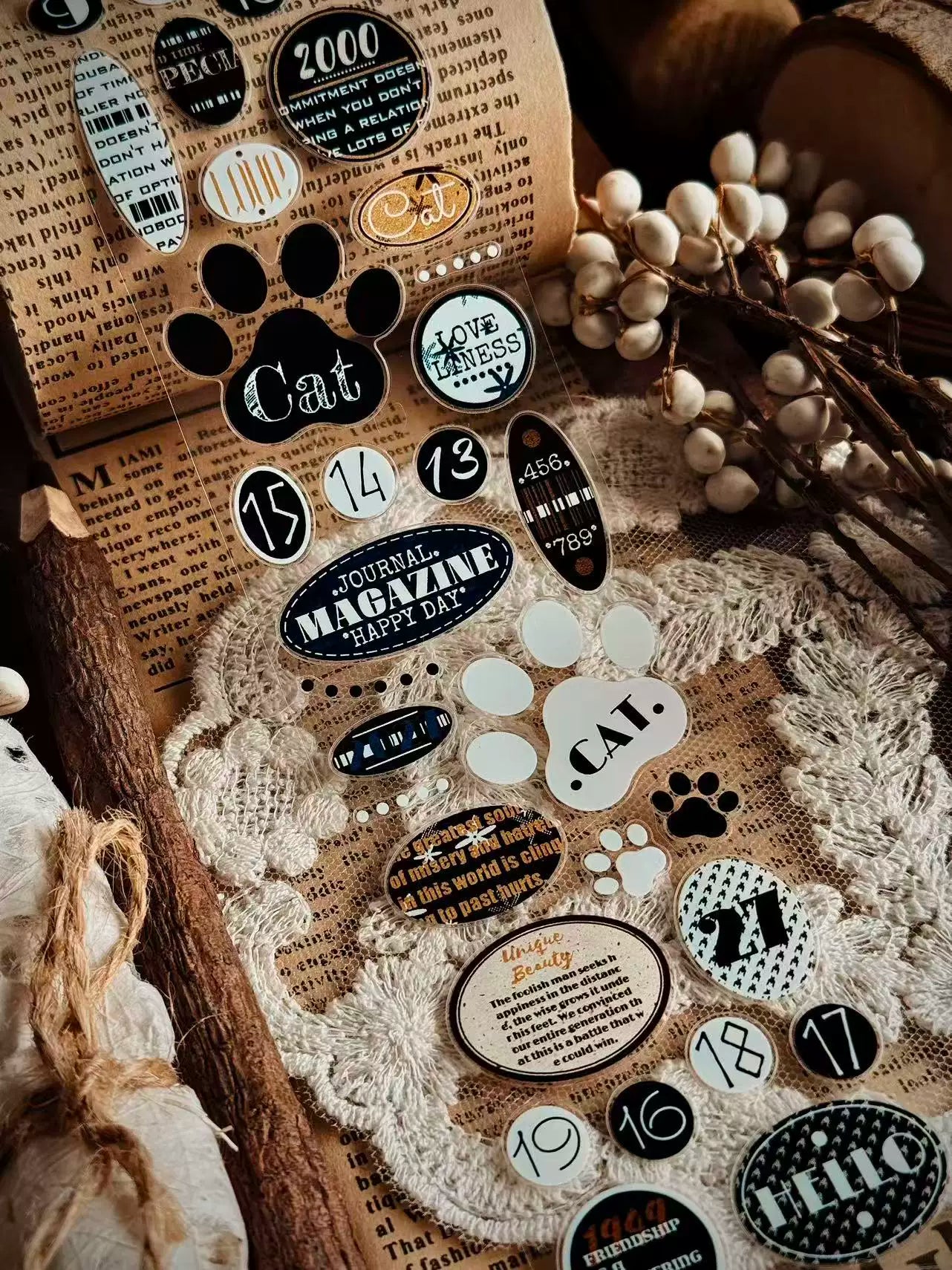 Linlanxi Vol14【Circular Label Set】Original Design Retro Exquisite Vintage Decorative Washi/Pet Tape