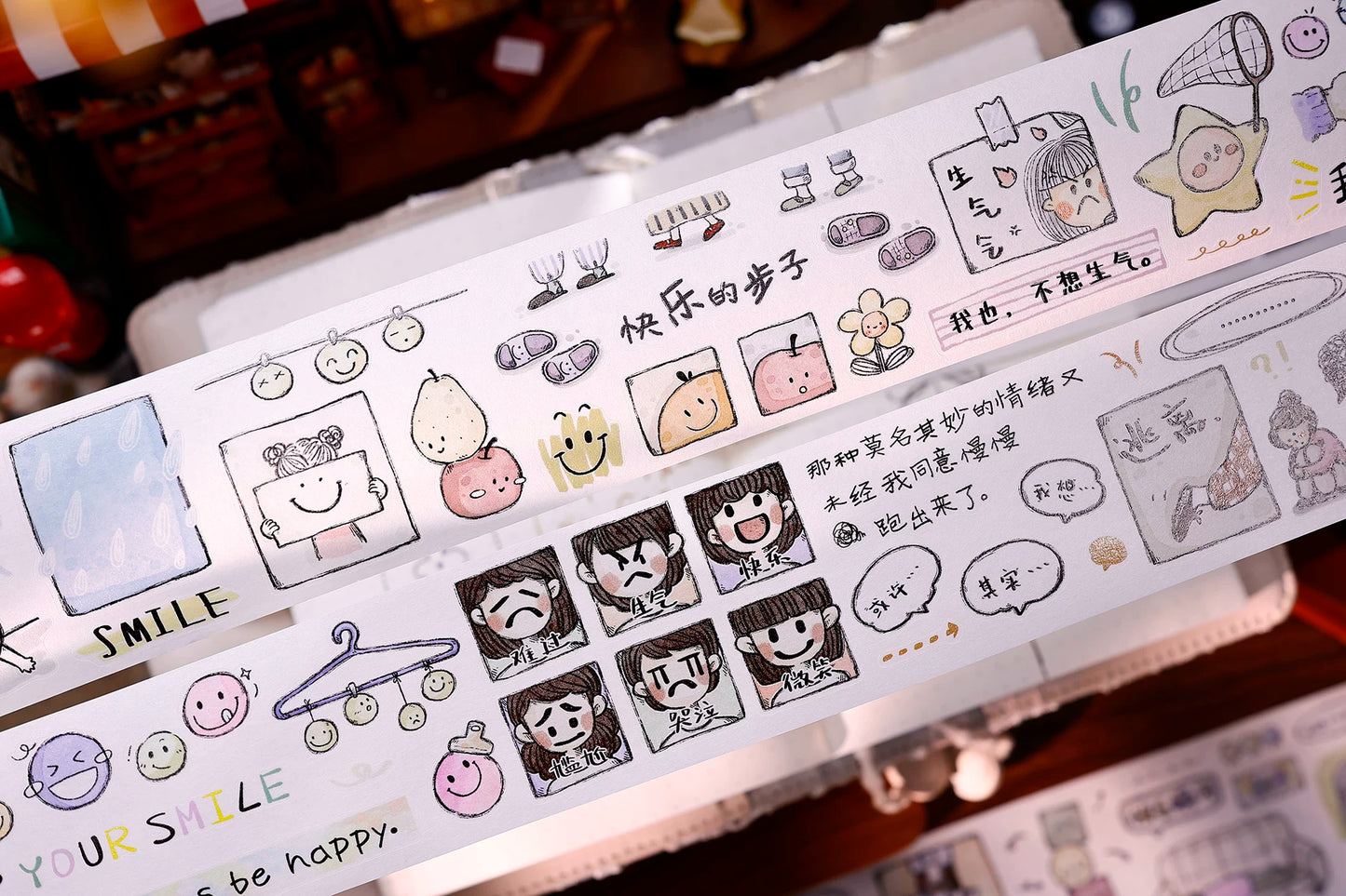 XiaoBaiJia Salt Series【Small Emotions】Pre-cut Orginal Design Vintage Text Washi/Pet Tape Light Retro Stickers