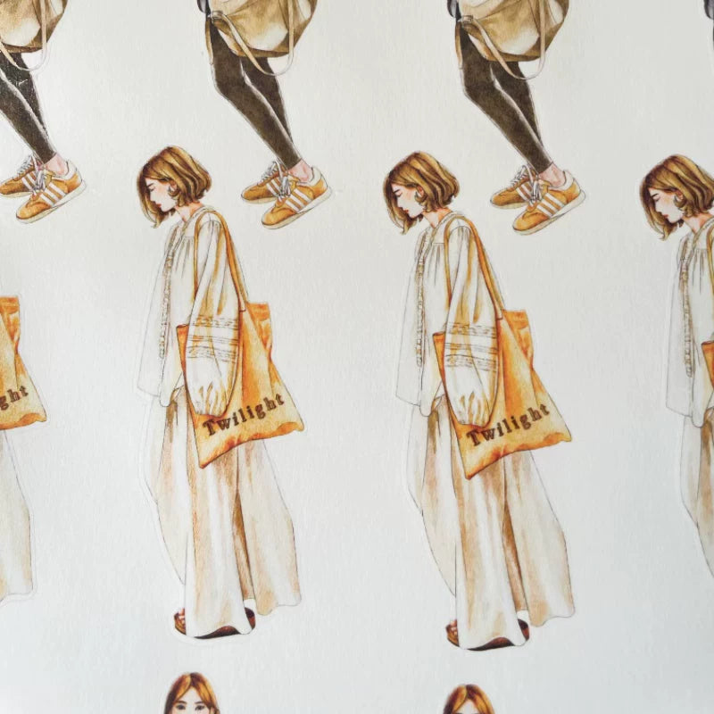 ZaoZao Vol2【Dusk】Original Design Kiss-Cut Washi PET Tape Stickers,for Scrapbook Supplies,Journaling,Junk Journal,Bullet Journal,Planner Stickers