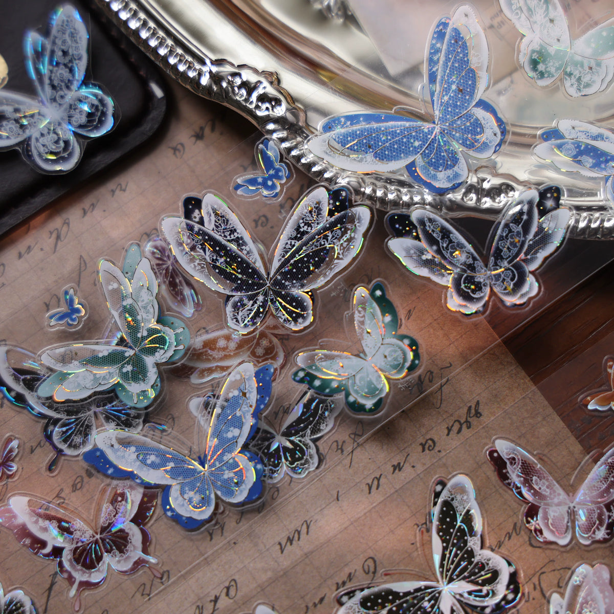 YiEr Vol18【Glasswing Butterfly】Pre-cut Orginal Design Butterfly Washi Tape and PET Stickers