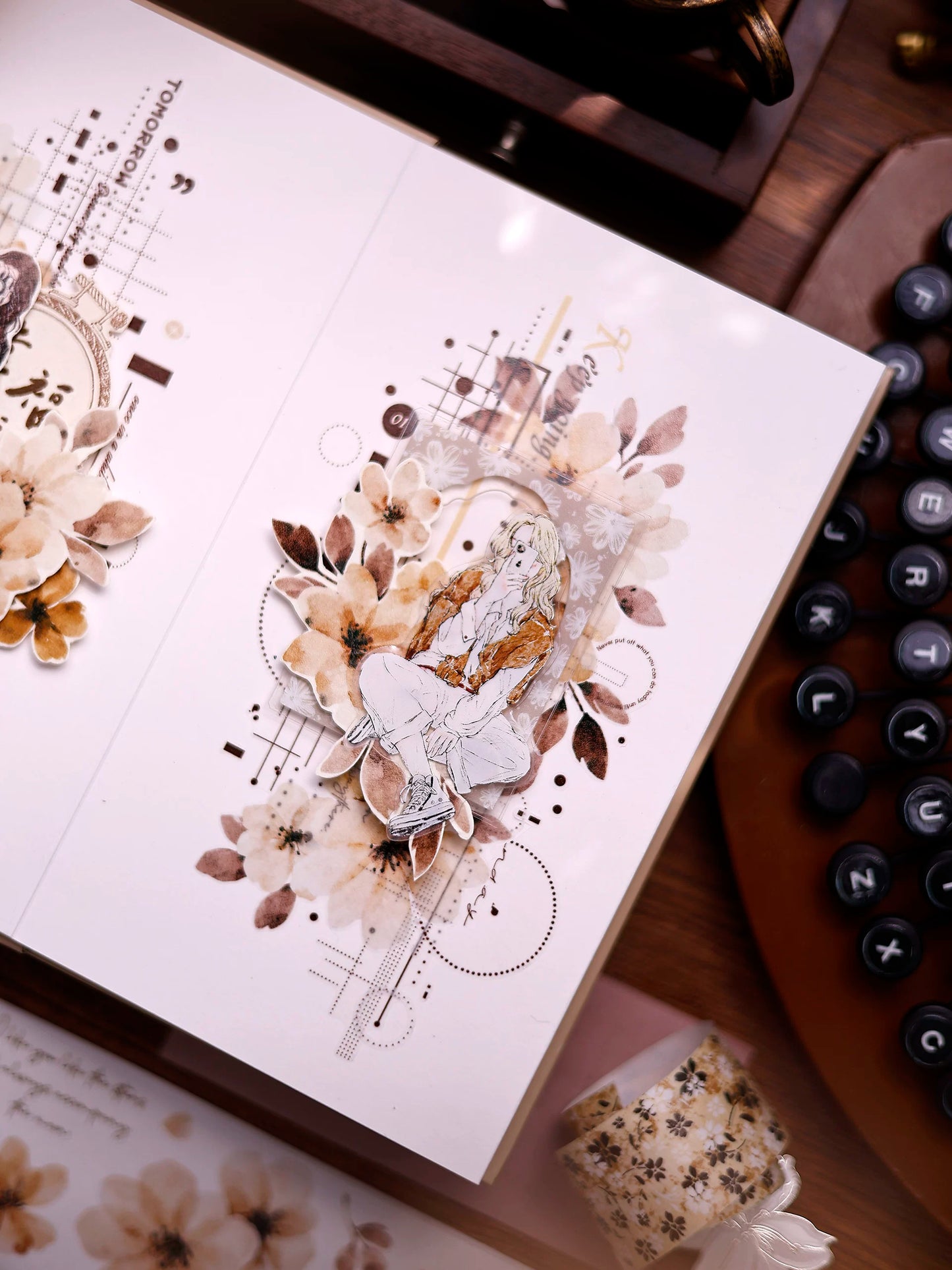 XiaoBaiJia Salt Series【Shadow Serenade】Pre-cut Orginal Design Washi/Pet Tape Light Retro Stickers