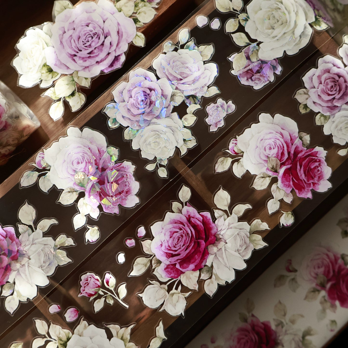 YiEr Vol15【Starry Purple】Orginal Design Pre-cut Washi/Pet Floral Tape Light Retro Landscaping Stickers