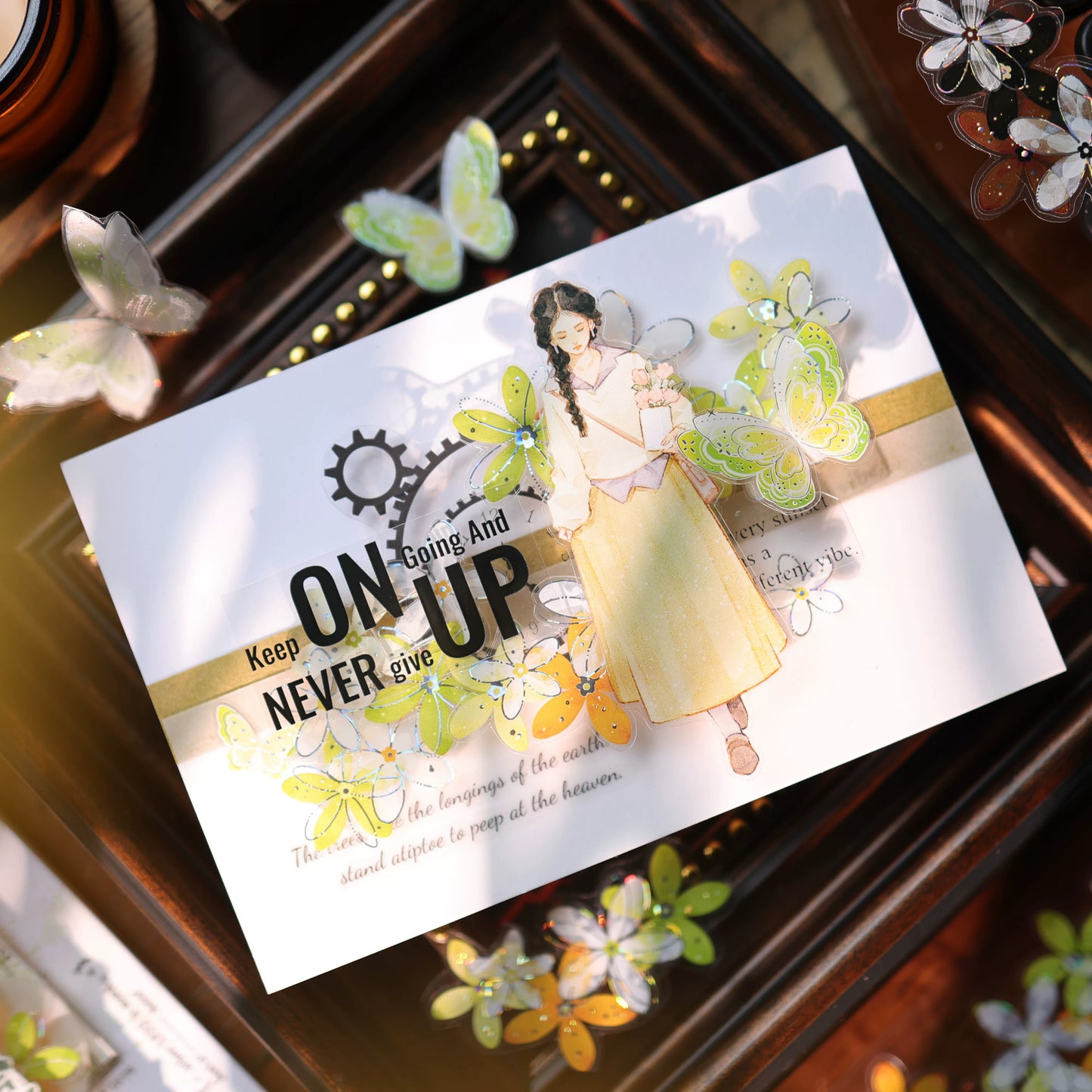 YiEr Vol17【Cicada Dream Butterfly】Kiss-cut Butterfly Washi Tape and PET Stickers