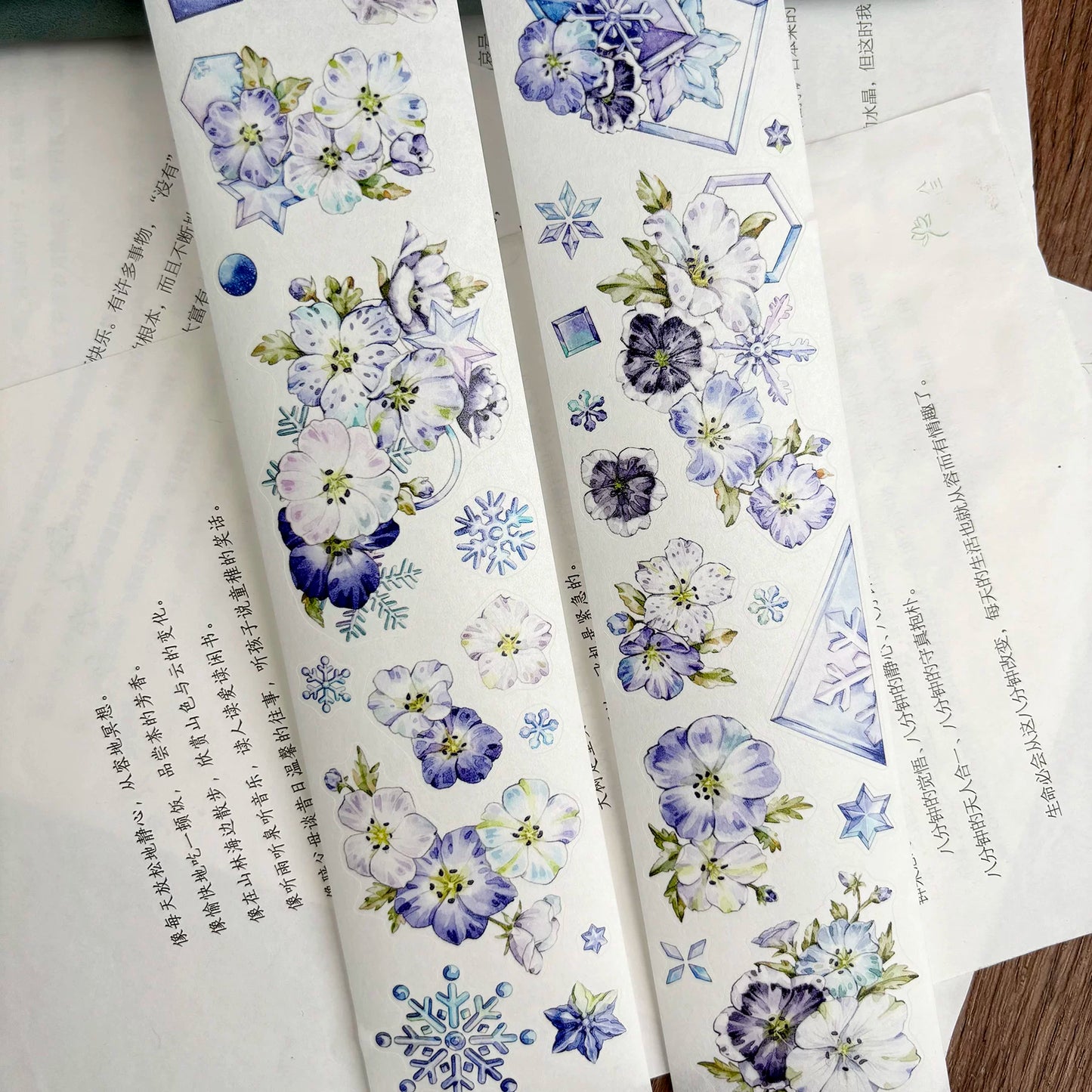 ZiYuanSu Vol15【Baby Blue Eyes】Follower Background Scene Kiss-cut Floral Washi Tape and PET Stickers