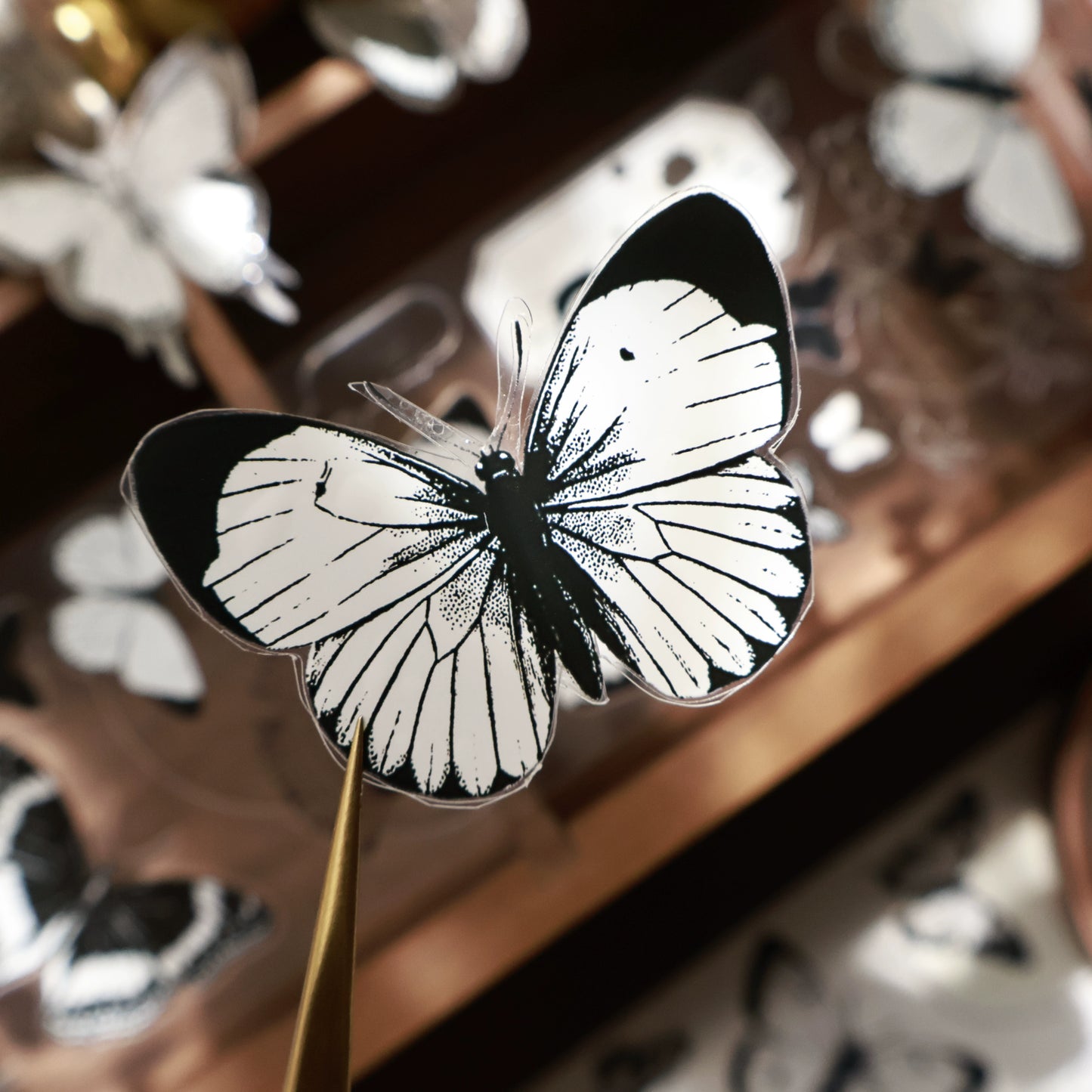 YiEr Vol15【Butterfly Habitat】Orginal Design Pre-cut Washi/Pet Floral Tape Light Retro Landscaping Stickers