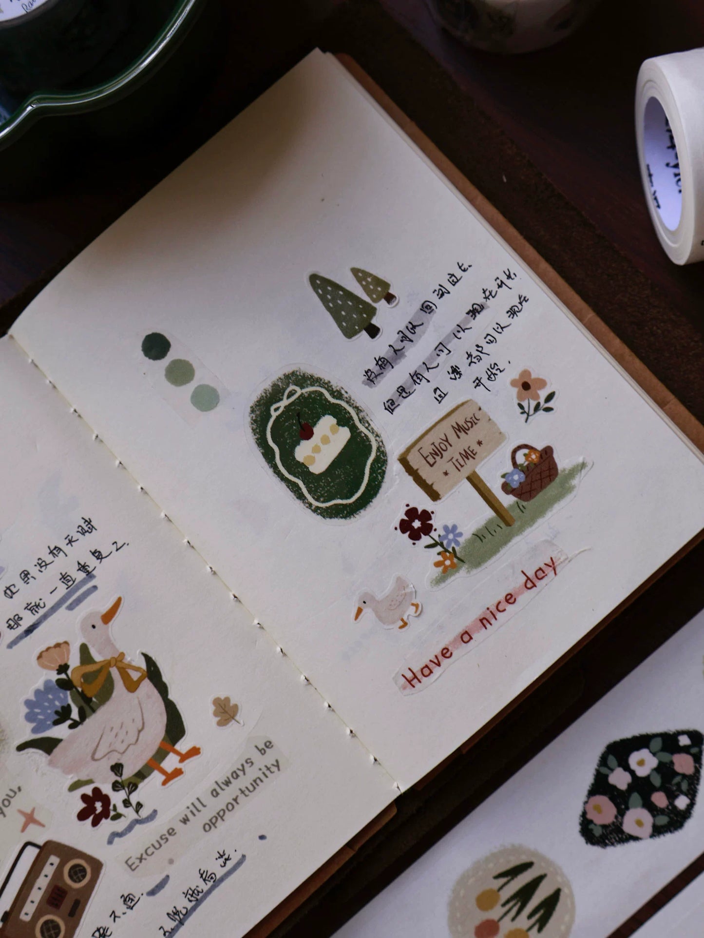 YiEr Minimalist Style Vol4【Spring Exhibition】Light Retro Orginal Design Washi Pet Tape Landscape Stickers