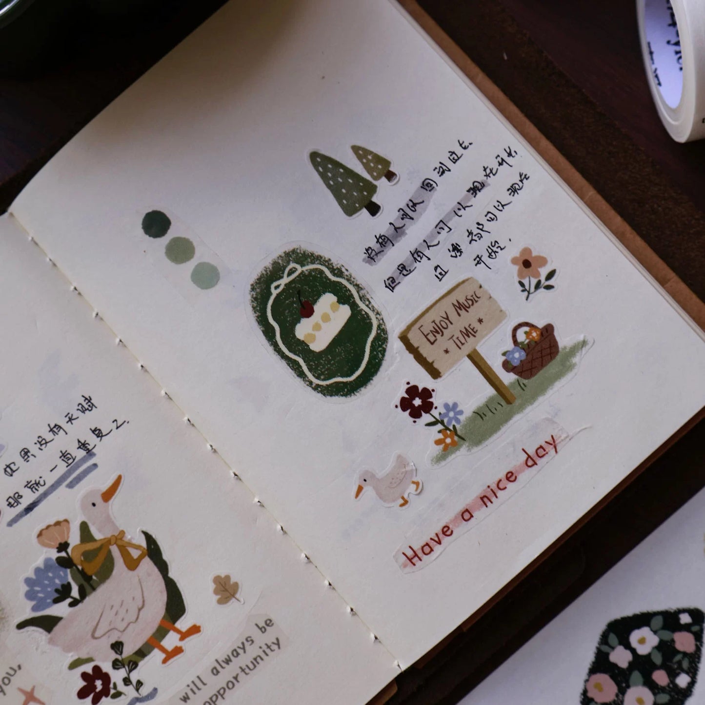 YiEr Minimalist Style Vol4【Spring Exhibition】Light Retro Orginal Design Washi Pet Tape Landscape Stickers