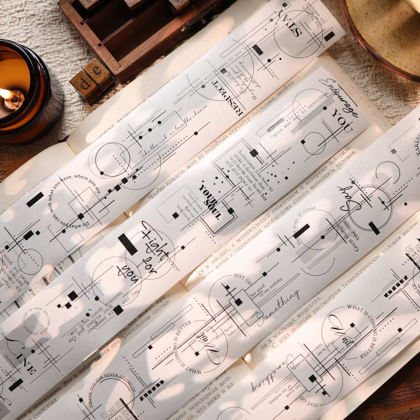 YiEr Vol17【Frames and Lines】Kiss-cut Backgroud Washi Tape and PET Stickers