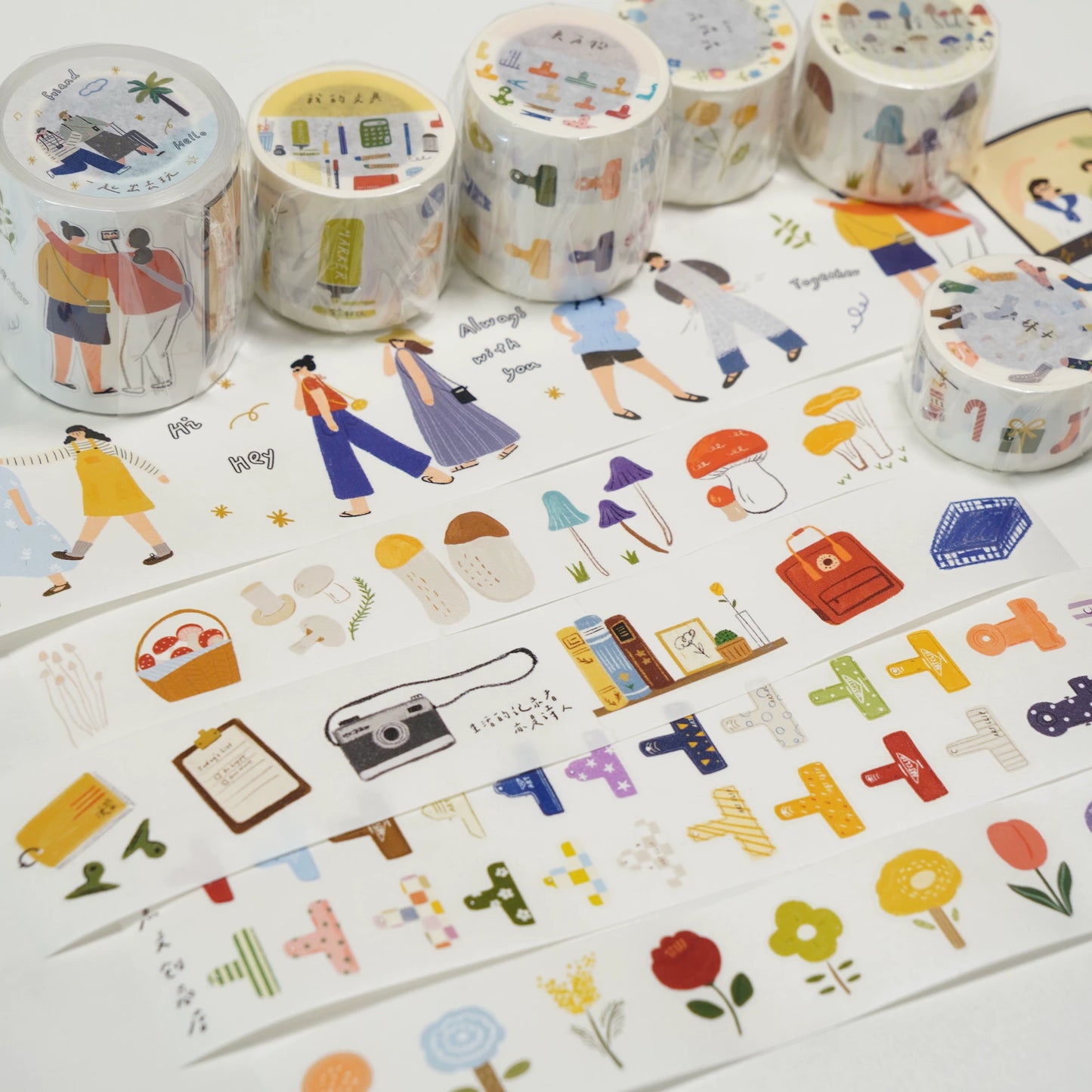 A Bit of A Studio【Going Out to Play】Pre-cut Stationery/Clips/Flowers/Mushrooms/Socks Washi/PET Tape