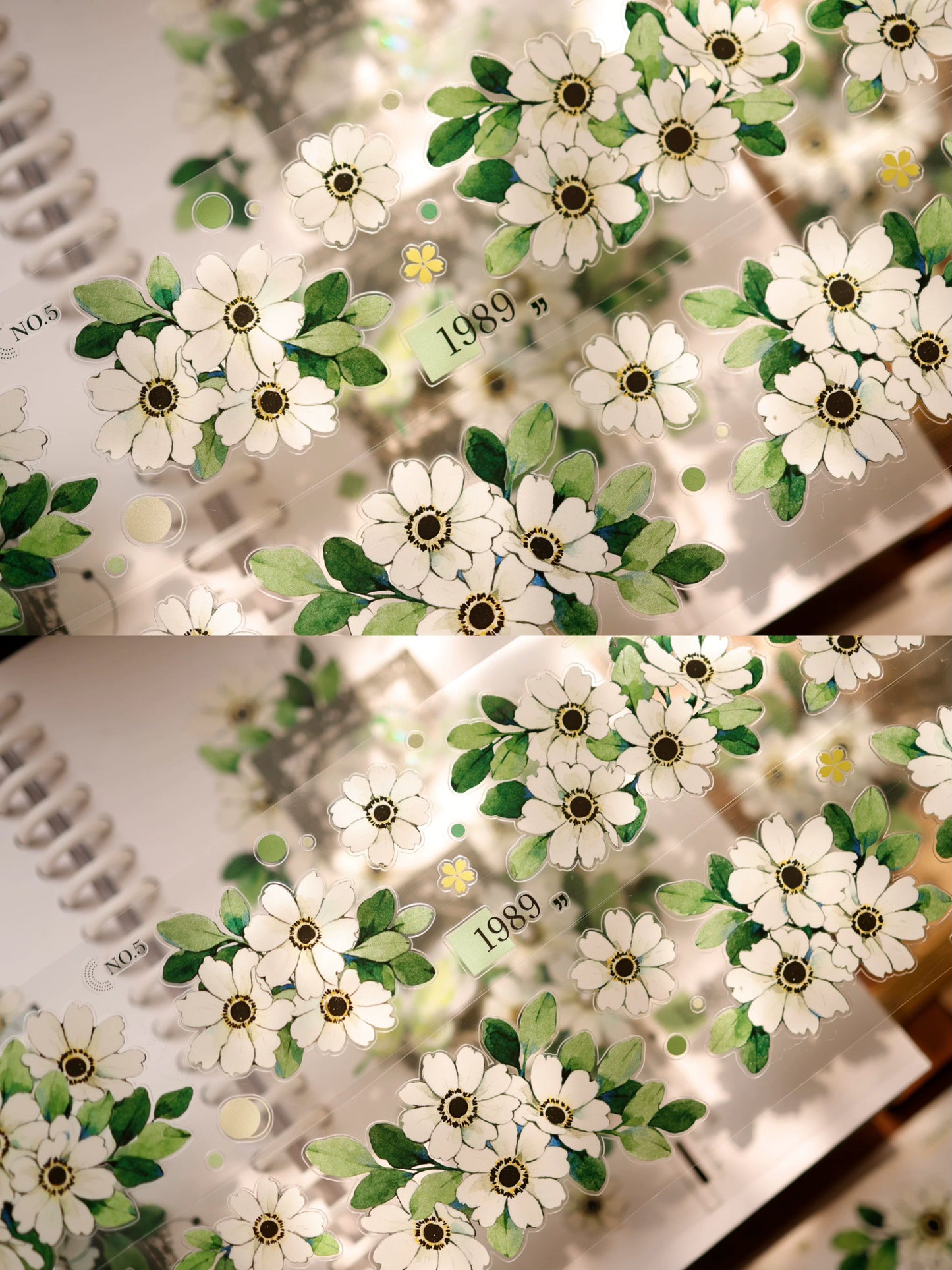 YiEr Vol17【Spring Field Green Letter】Kiss-cut Floral Washi Tape and PET Stickers