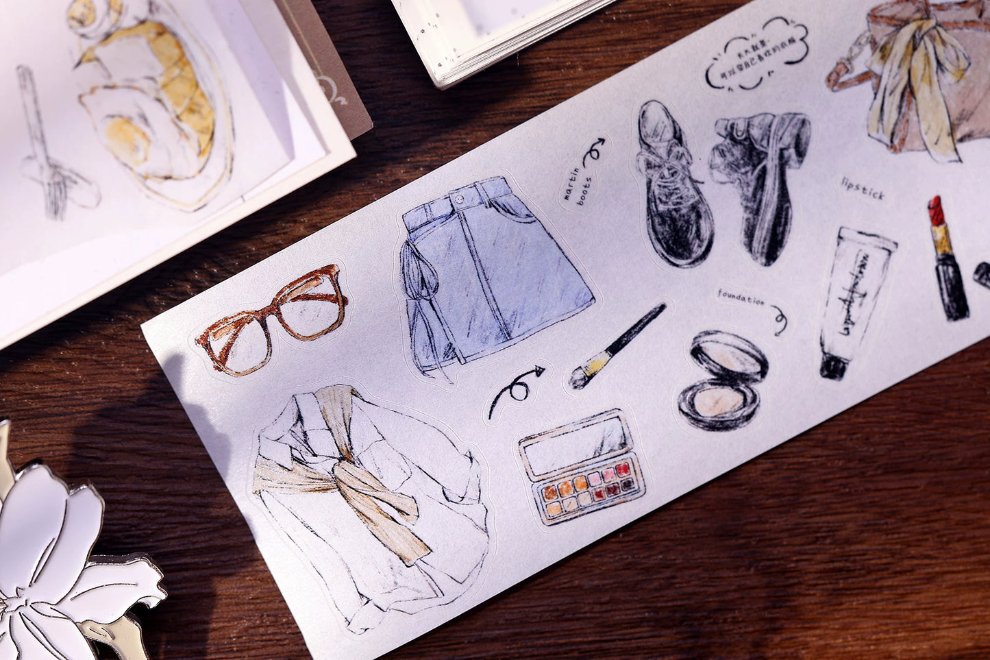 XiaoBaiJia Salt Series【A Person's Daily Routine】Pre-cut Orginal Design Washi/Pet Tape Light Retro Stickers