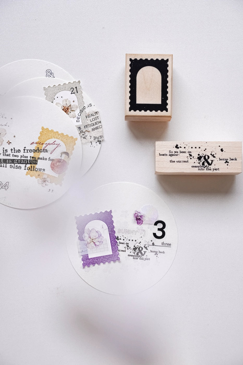 Yuanzi Vol7【Text Primer Series】Upgraded Rubber Retro Maple Stamp for Washi Tape