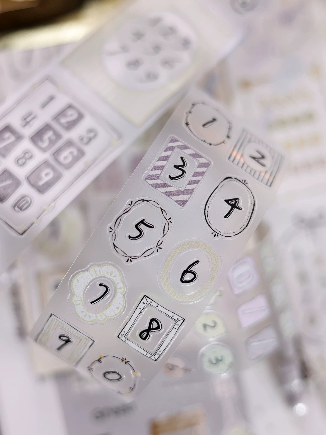 XiaoBaiJia Salt Series【Color Bar Numbers】Pre-cut Orginal Design Text Washi/Pet Tape Light Retro Stickers
