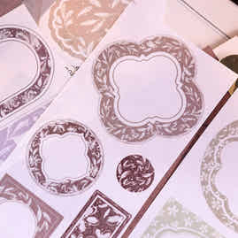 XiaoBaiJia【Flower Frame】Light Retro Orginal Design Washi Pet Tape Landscape Stickers