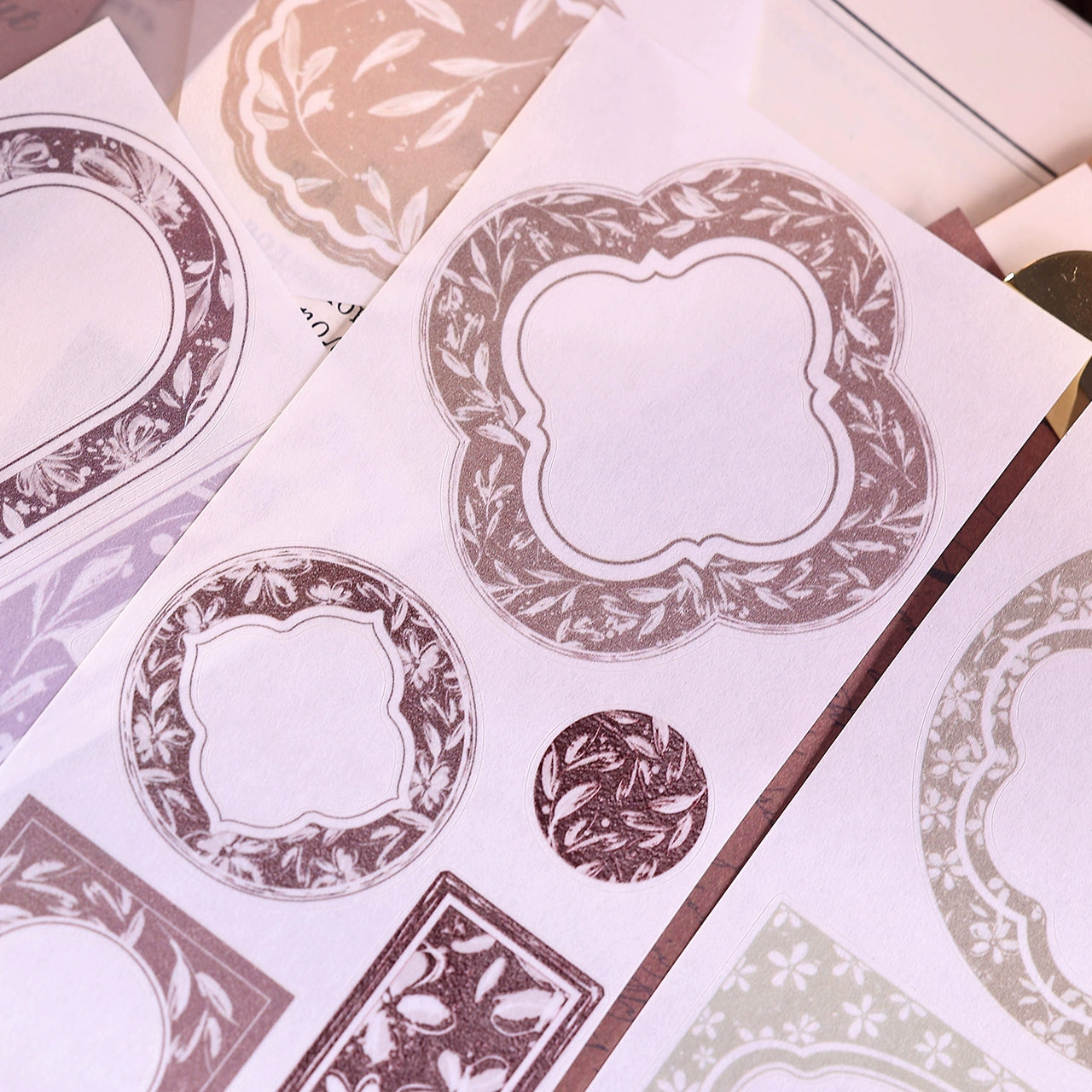 XiaoBaiJia【Flower Frame】Light Retro Orginal Design Washi Pet Tape Landscape Stickers