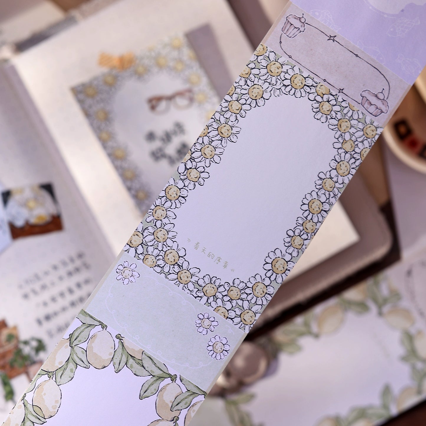 XiaoBaiJia Minimalist Style【Writing Roll‌】Border Strip Orginal Design Washi Pet Tape Landscape Stickers