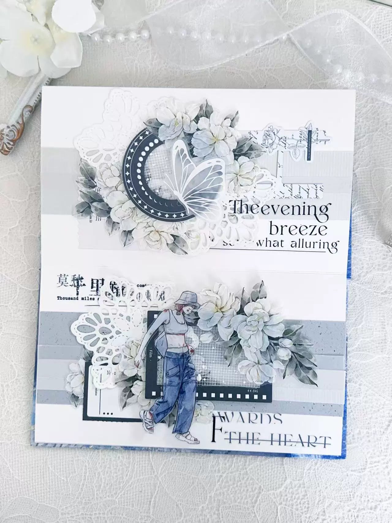 Kaixiaoxun Vol10 【Cool Girl】 Pre-Cut Long Loop Washi/Matte PET Tape for Scrapbook Supplies,Junk Journal Supplies