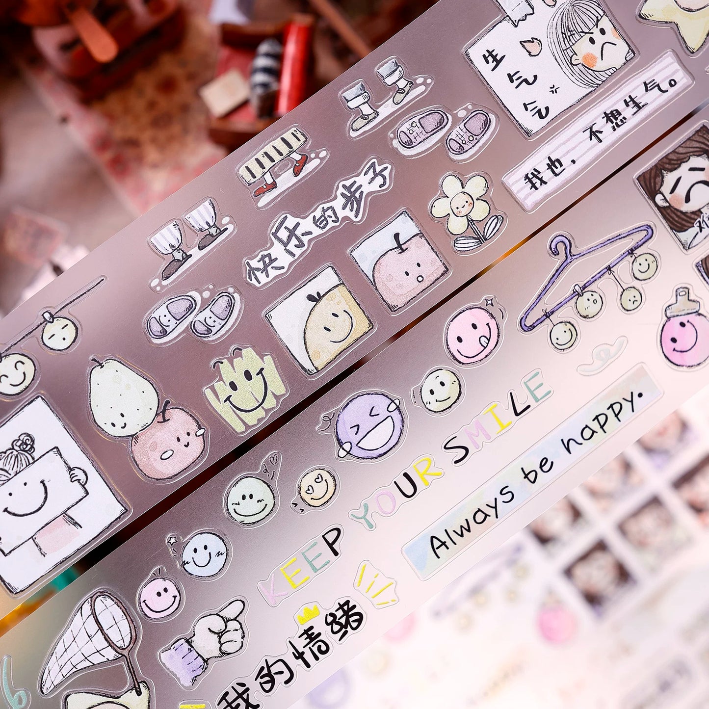 XiaoBaiJia Salt Series【Small Emotions】Pre-cut Orginal Design Vintage Text Washi/Pet Tape Light Retro Stickers