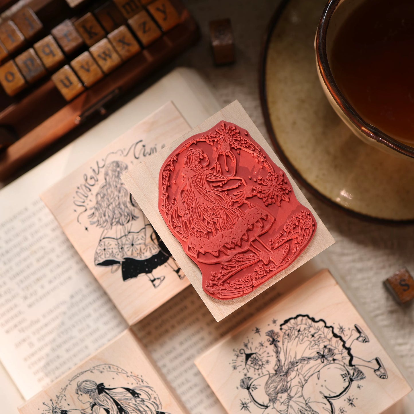 YiEr Vol17【Magical Girl】Imported Maple Red Rubber and Maple Wood Stamp